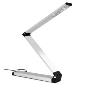 White Zedled table lamp. The lamp has a fixed 2.5 W LED bulb.