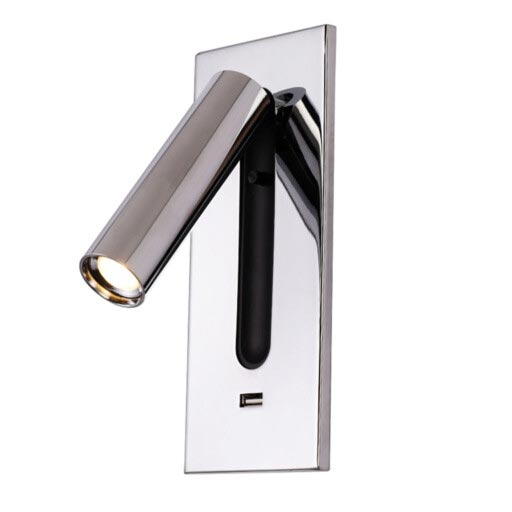 Chrome-colored recessed hotel lamp 49501. The lamp has a fixed 3 W LED.