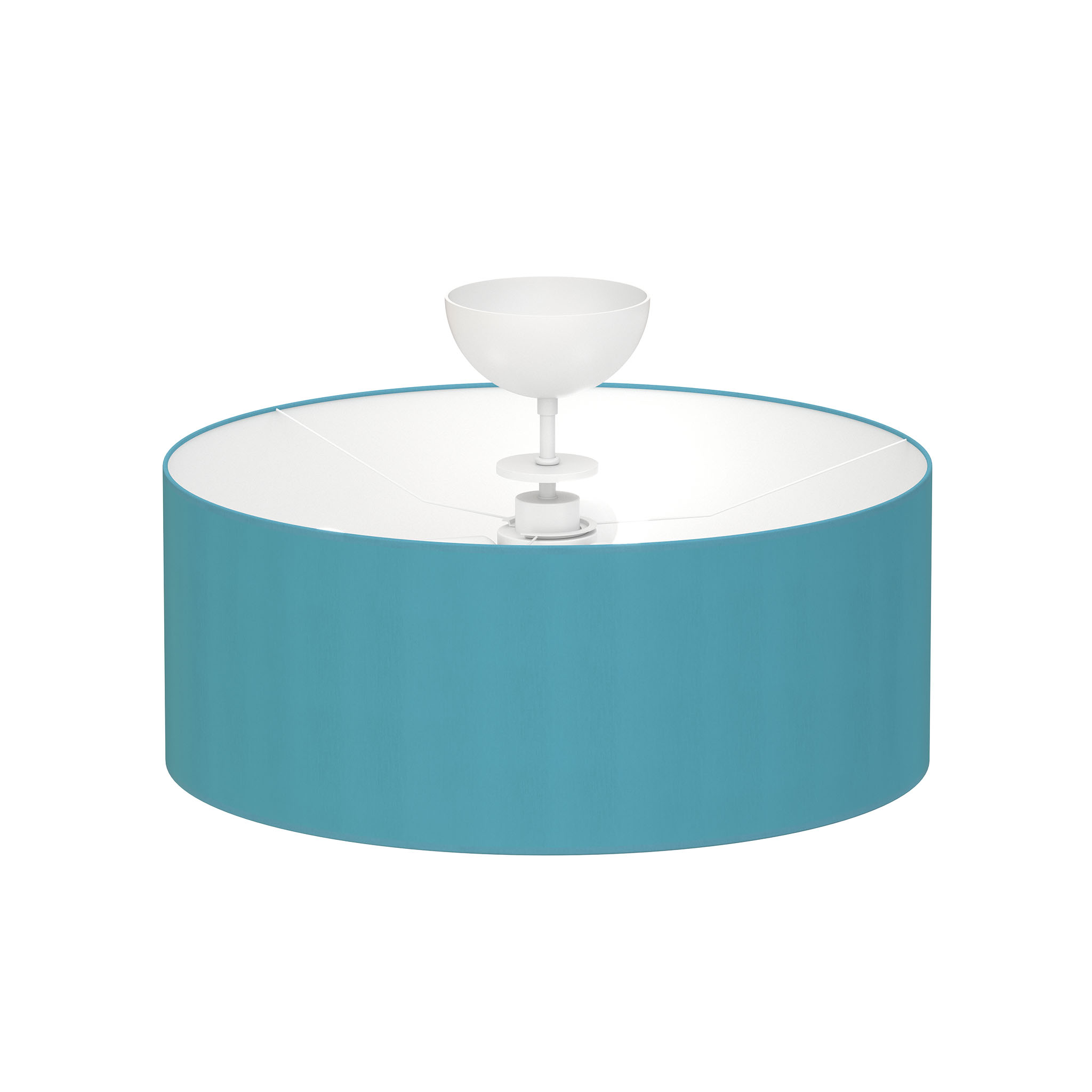 turkoosi kangasvarjostimella varustettu plafondi
