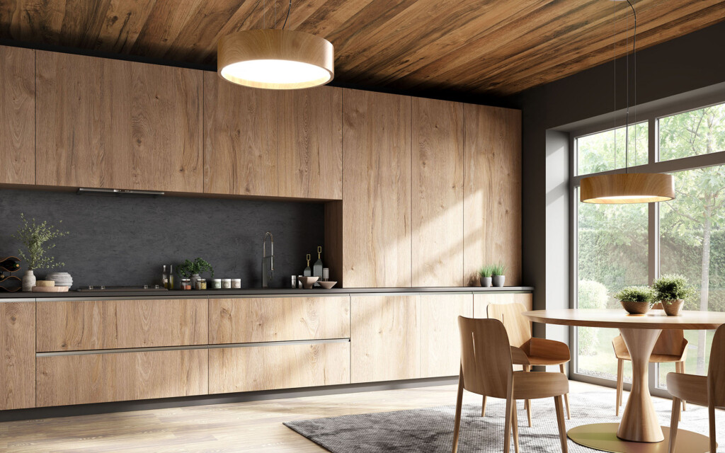 Oak kattovalaisimet skandinaavisessa keittiössä