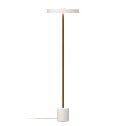 Kimber Floor Lamp - White / brass