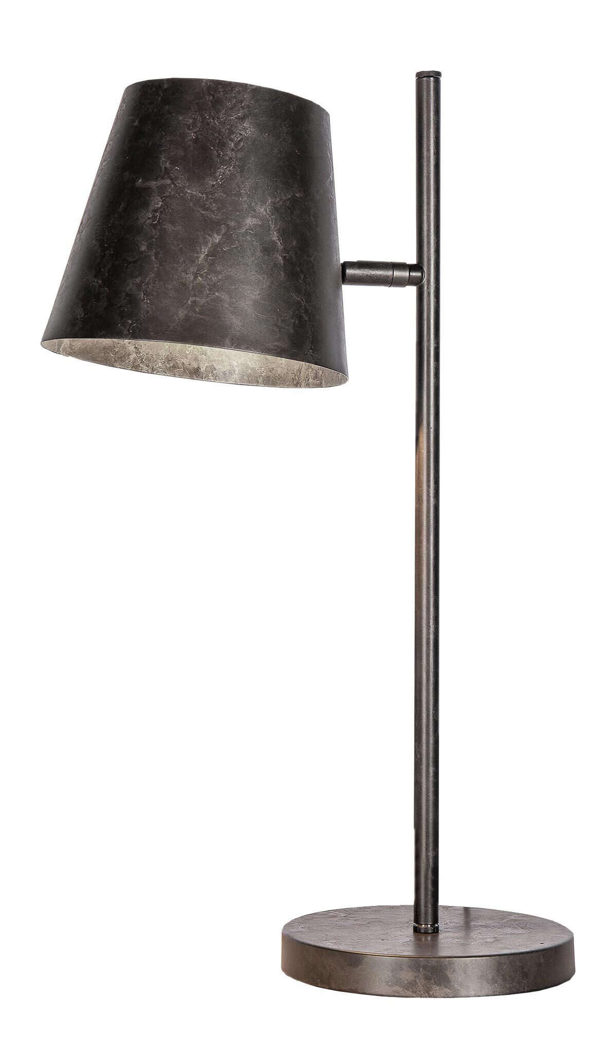 Mustan raakaraudan värinen Carbide-pöytävalaisin suunnattavalla kuvulla.