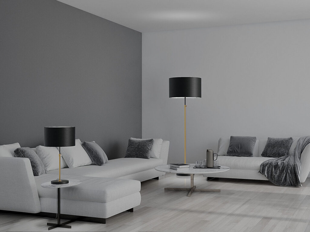 Hitch -tuoteperheeseen kuuluvat korkeussäädettävät pöytä- ja lattialamput